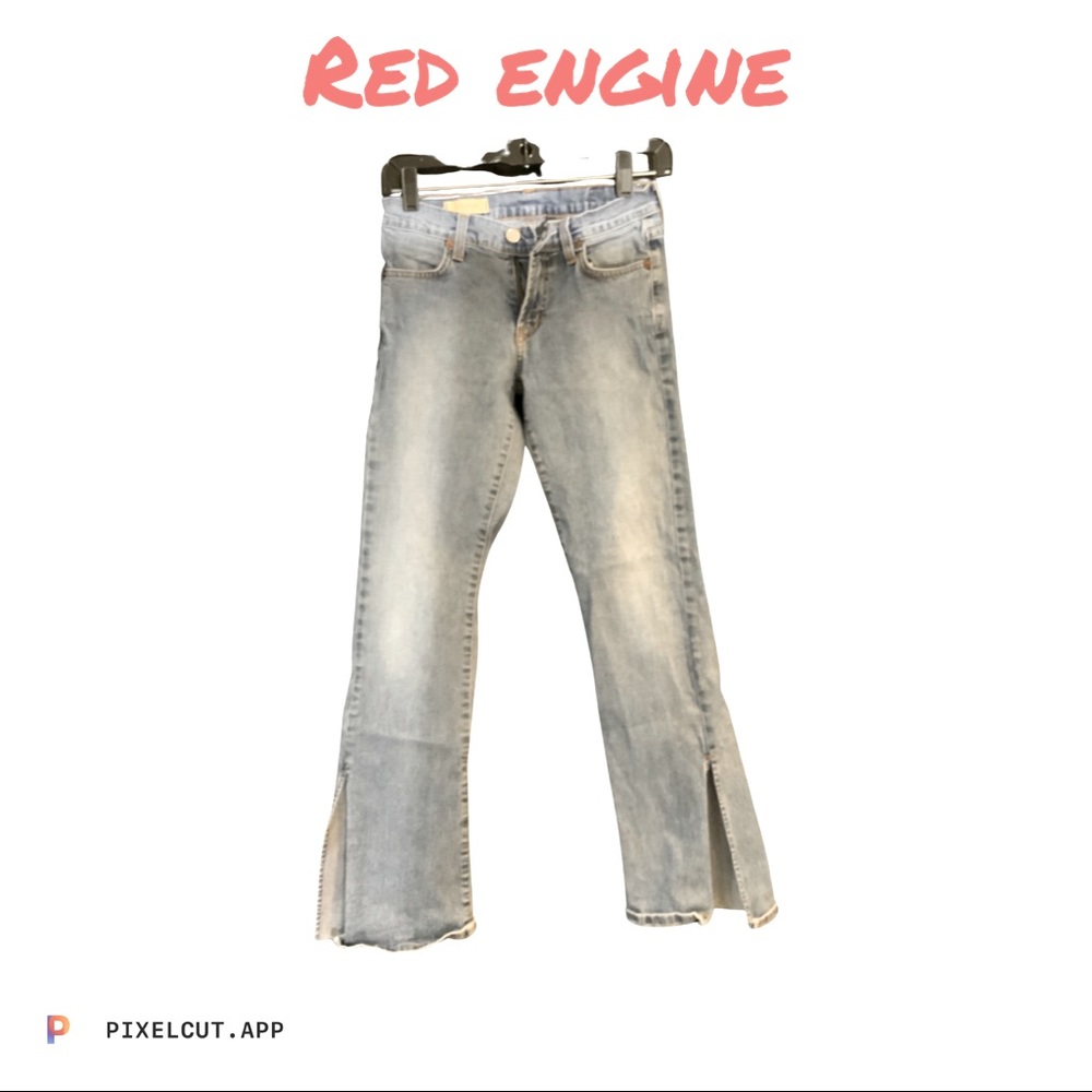 Vintage Red Engine with Slit Flare Leg